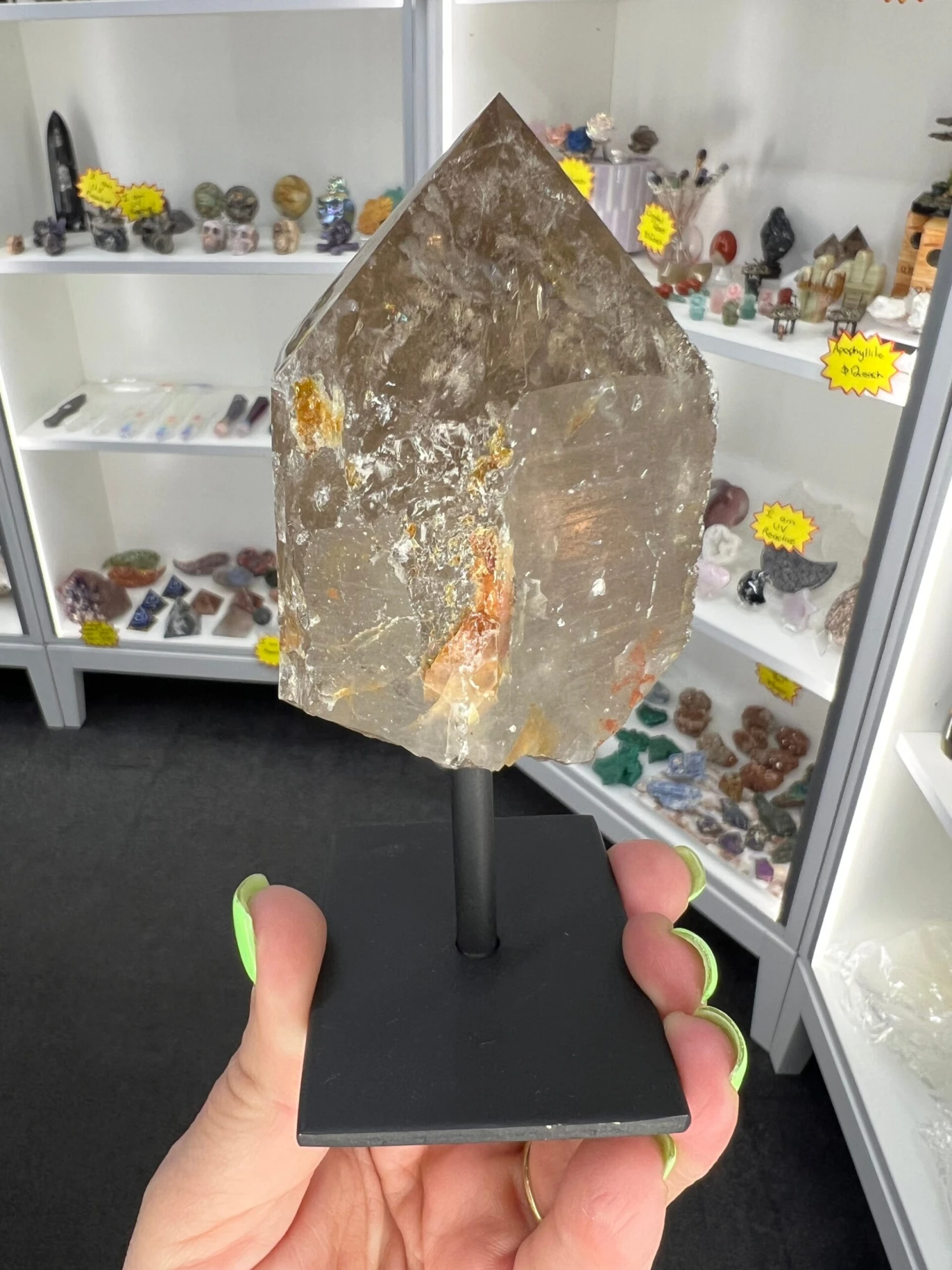 Smoky Quartz Point On Stand 6 Smoky Quartz Point On Stand - Image 4