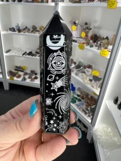 Black Obsidian With Silver Pattern Tower -Home Decor Store 10766171 8730 497A 94DA 4E769A537ECC