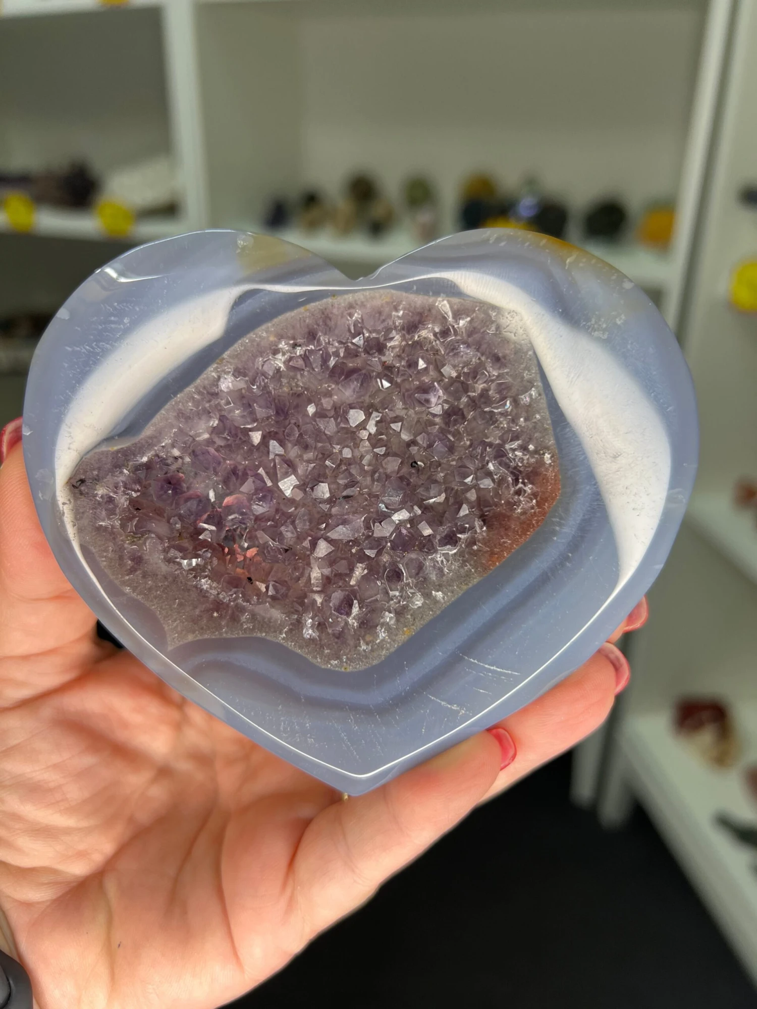 Amethyst X Agate Heart 3 Amethyst X Agate Heart