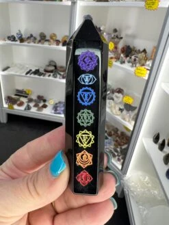 Black Obsidian Chakra Tower