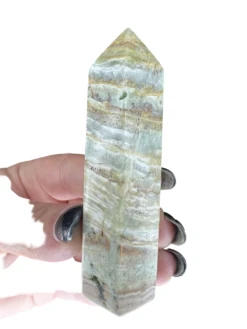 Banded Pistachio Calcite Tower -Home Decor Store 2C41C001 6BC7 409D 89DB 0E32A63088A2