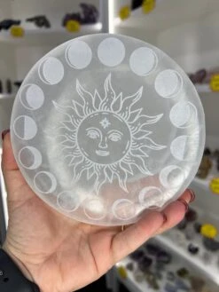 Selenite Sun & Moon Charging Plate