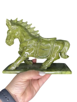 Green Jade Horse Carving