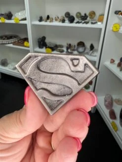 Silver Sheen Obsidian Superman Symbol