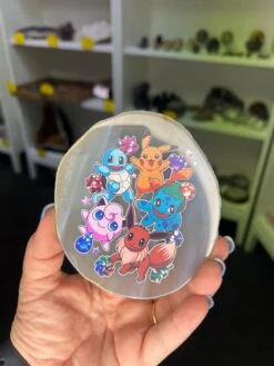 Agate Slice With Pokemon Print