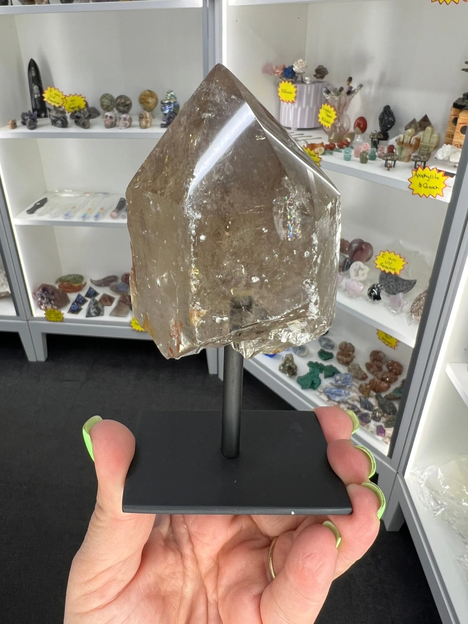 Smoky Quartz Point On Stand 3 Smoky Quartz Point On Stand