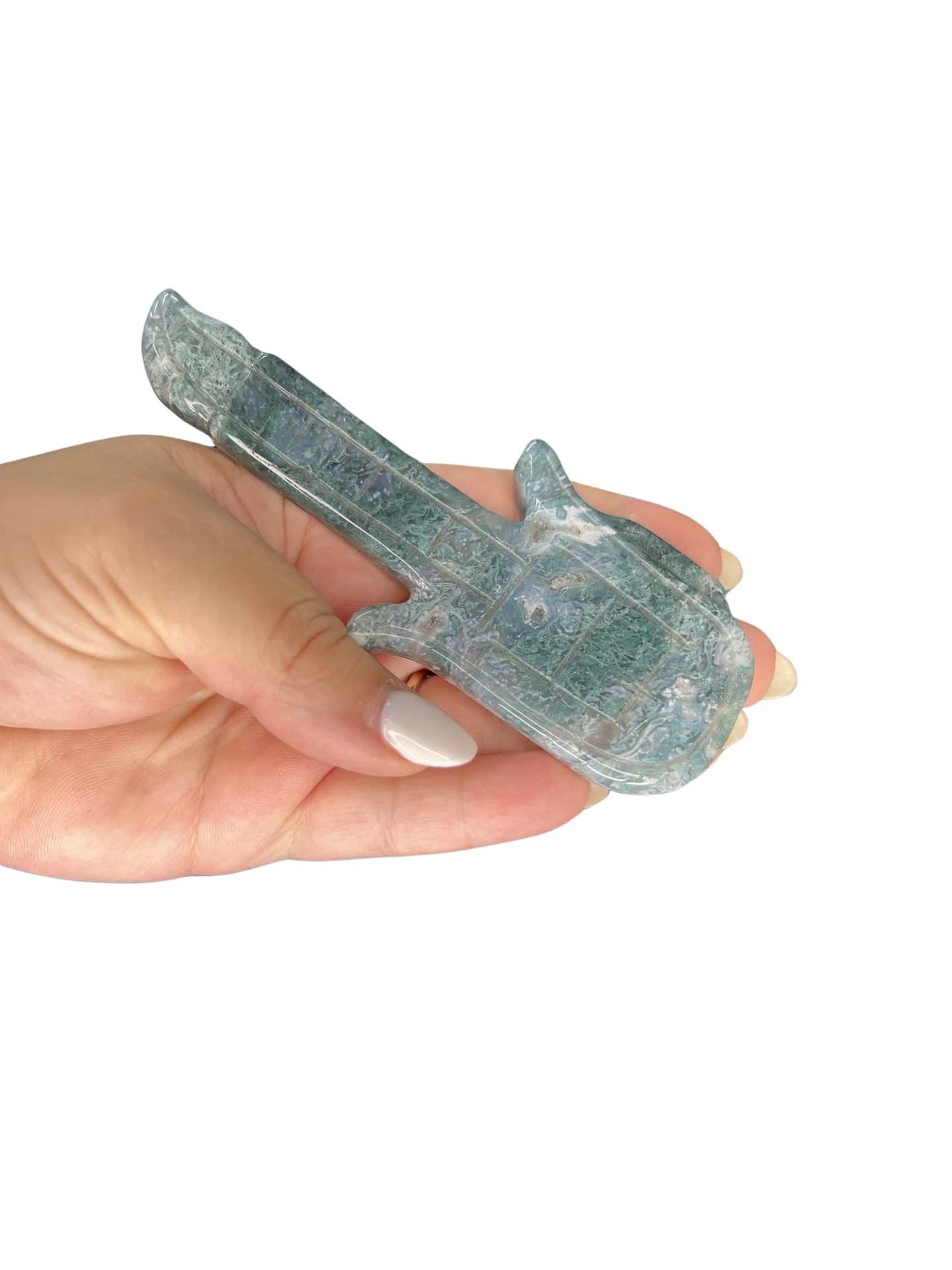 Moss Agate Guitar Carving 5 Moss Agate Guitar Carving - Image 3