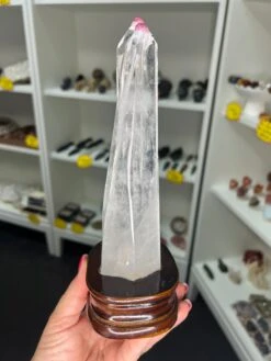 Clear Quartz Double Point Tower On Stand -Home Decor Store 626500AD 6BD5 4F9C A305 C315F459D8F5