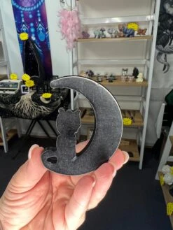 Black Obsidian Cat On Moon With Stand -Home Decor Store 650B7B22 ADAD 4162 9A7C 737BC57E007C