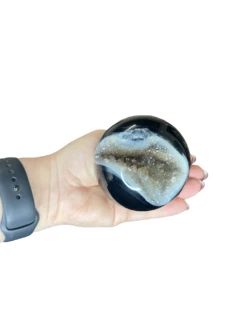 Geode Black Agate Sphere With Stand -Home Decor Store 9337904B EE8D 48EF 8B25 D376B97A10B8