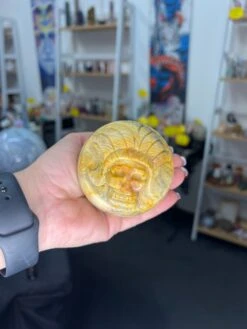 Crazy Lace Agate Indian Carved Sphere On Stand -Home Decor Store 93800601 3D45 45A9 B453 8E67508E332D