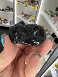 Black Tourmaline Sleeping Cat