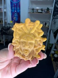 Yellow Jade Medusa Head