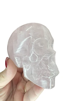 Rose Quartz Skull Carving