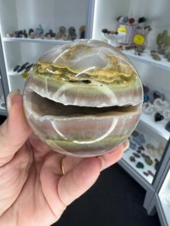 Geode Agate Sphere With Stand