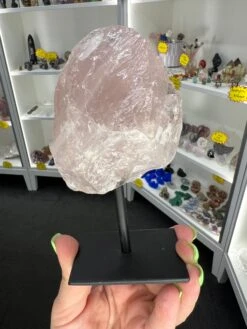Rose Quartz Raw On Stand