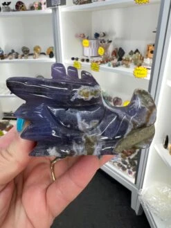 Blue Flower Agate Dragon Head