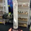 Clear Quartz Tower With Wooden Stand -Home Decor Store D75E9561 F447 48A5 B810 0C31014544BD
