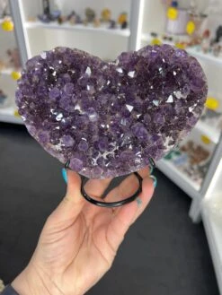 Amethyst Cluster Heart On Stand