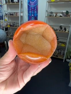 Geode Carnelian Sphere With Stand