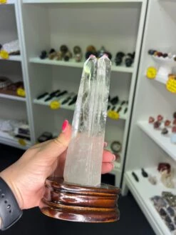 Clear Quartz Double Point Tower On Stand -Home Decor Store FB7327C4 0ADB 40B5 84AB C497470EAEDE